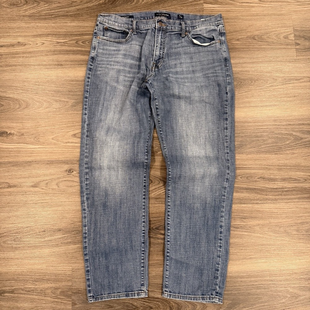 Lucky Brand 221 Straight Fit Jeans Size 38x31(tag32)Medium Wash Denim Distressed - Picture 2 of 9